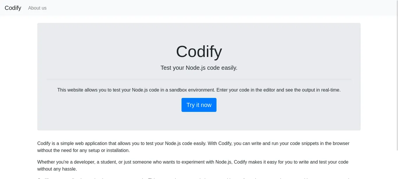 The Codify web application