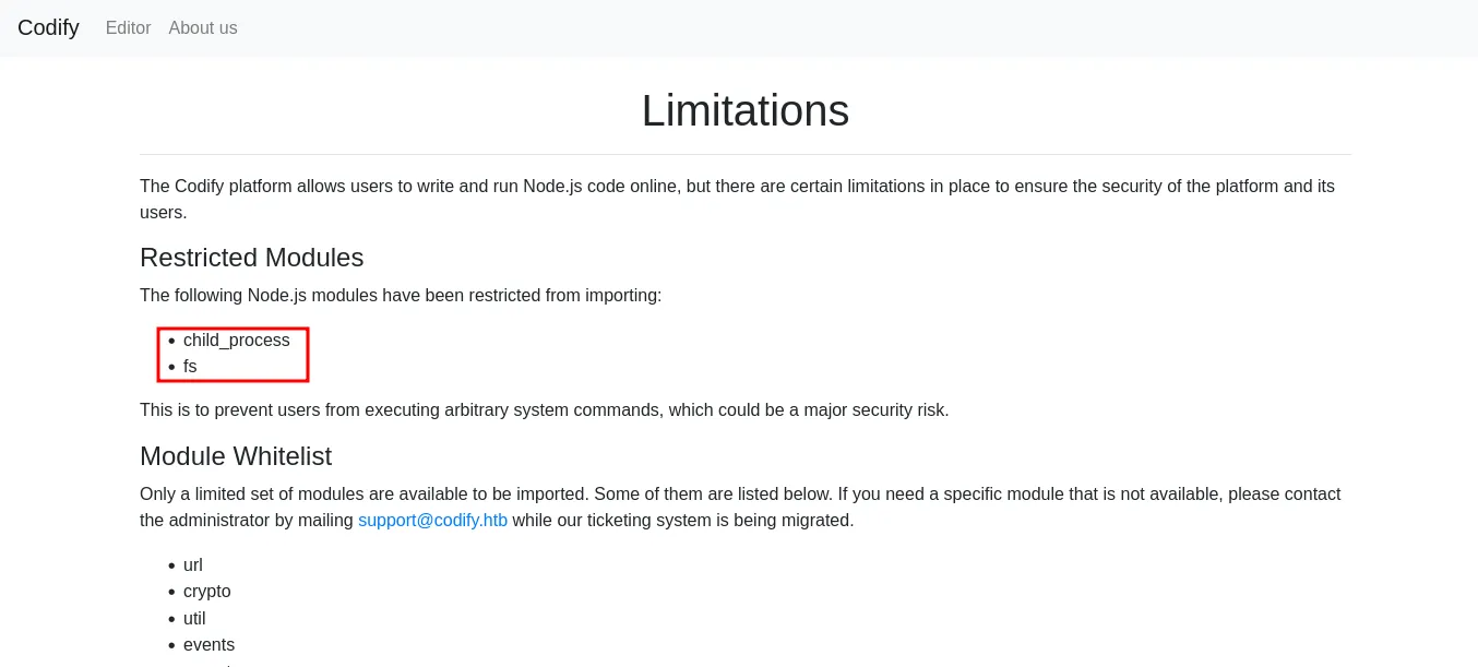 Restricted libraries in the code editor