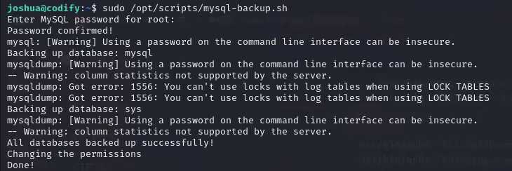 Running the sudo script with * as the password