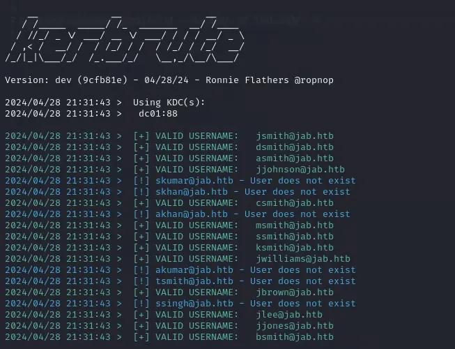 Kerbrute enumerating valid domain users