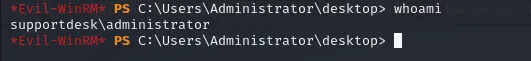 WinRM session as the administrator