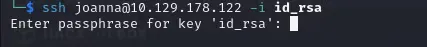The private key requiring a passphrase