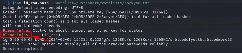 Cracking the SSH key passphrase with John the Ripper