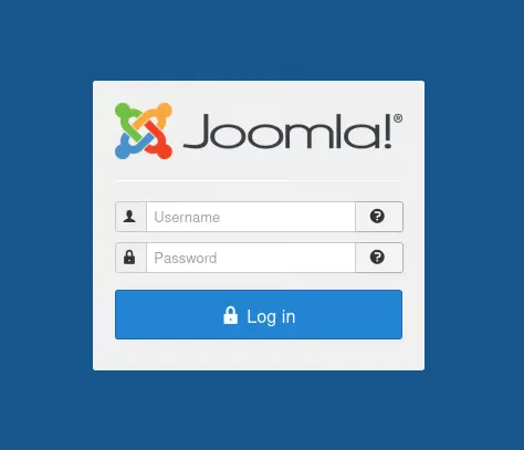 The Joomla administrator login panel